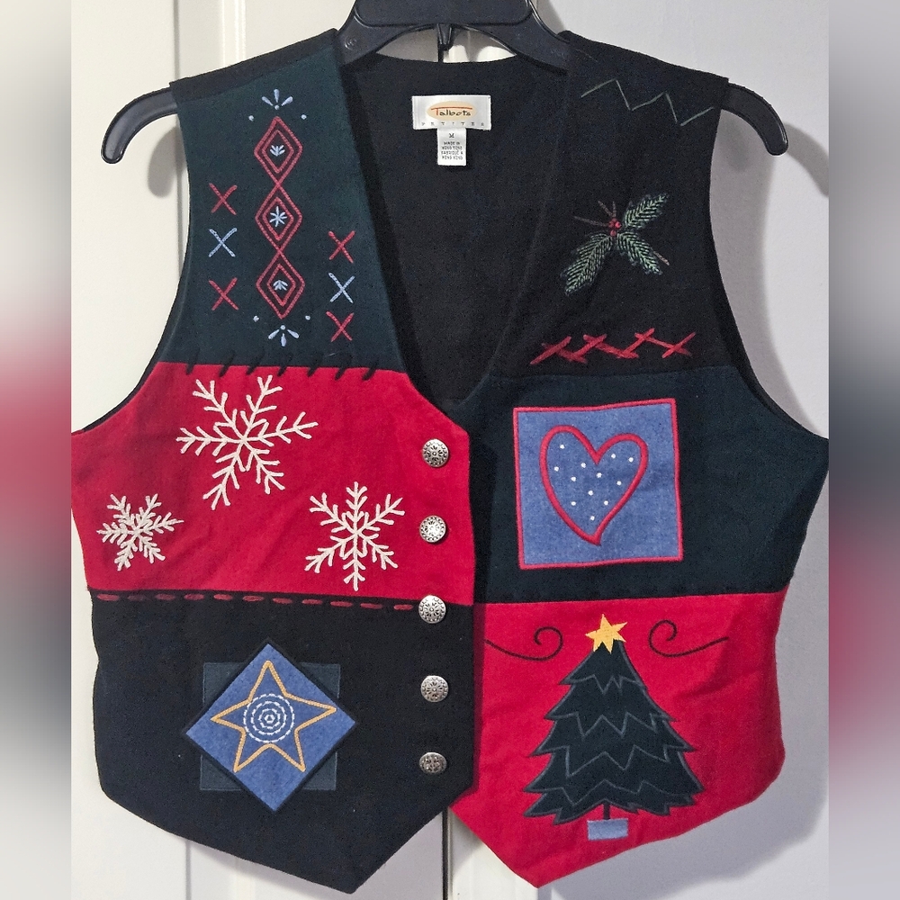 Talbots 90s christmas vest
